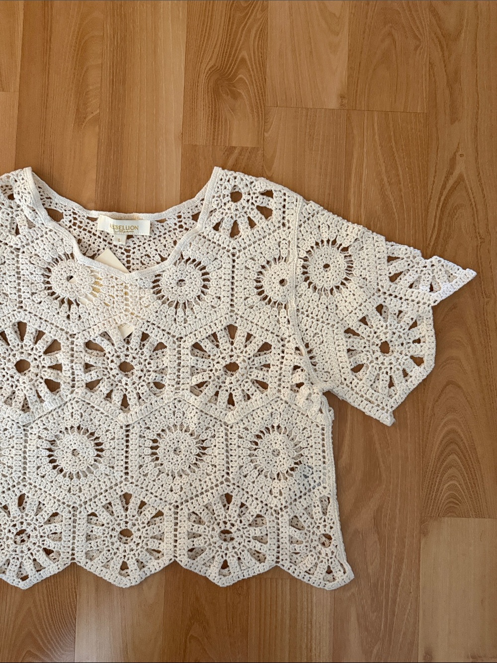 Rebellion White Crochet Crop Top